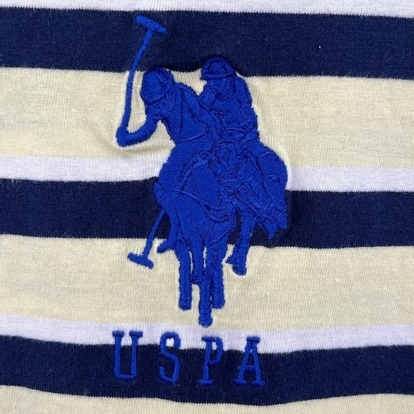 US Polo Big Pony Cotton V Neck Short Sleeve Striped T Shirt - Size XL - Picture 3 of 6